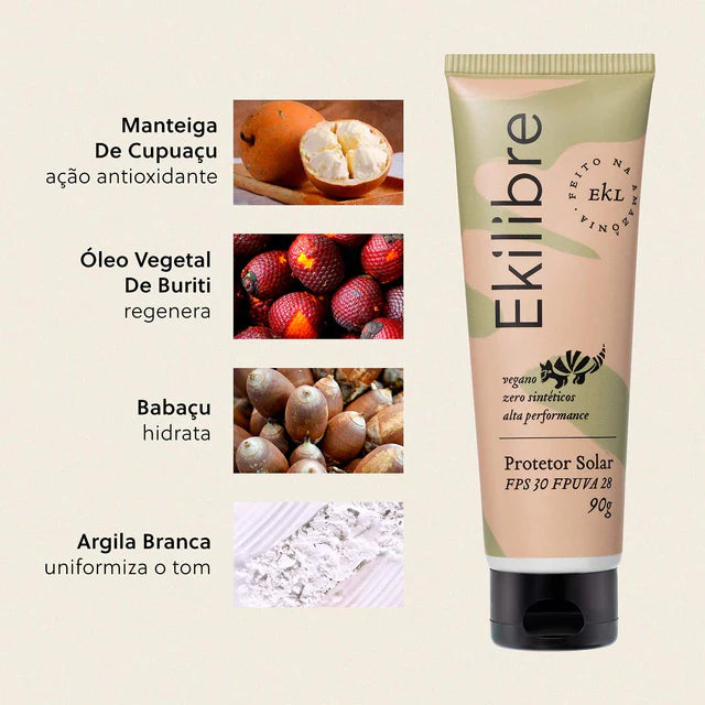 Combo 03 Protetores Solares Físicos Veganos Naturais FPUVA 28 – FPS 30 – 90g