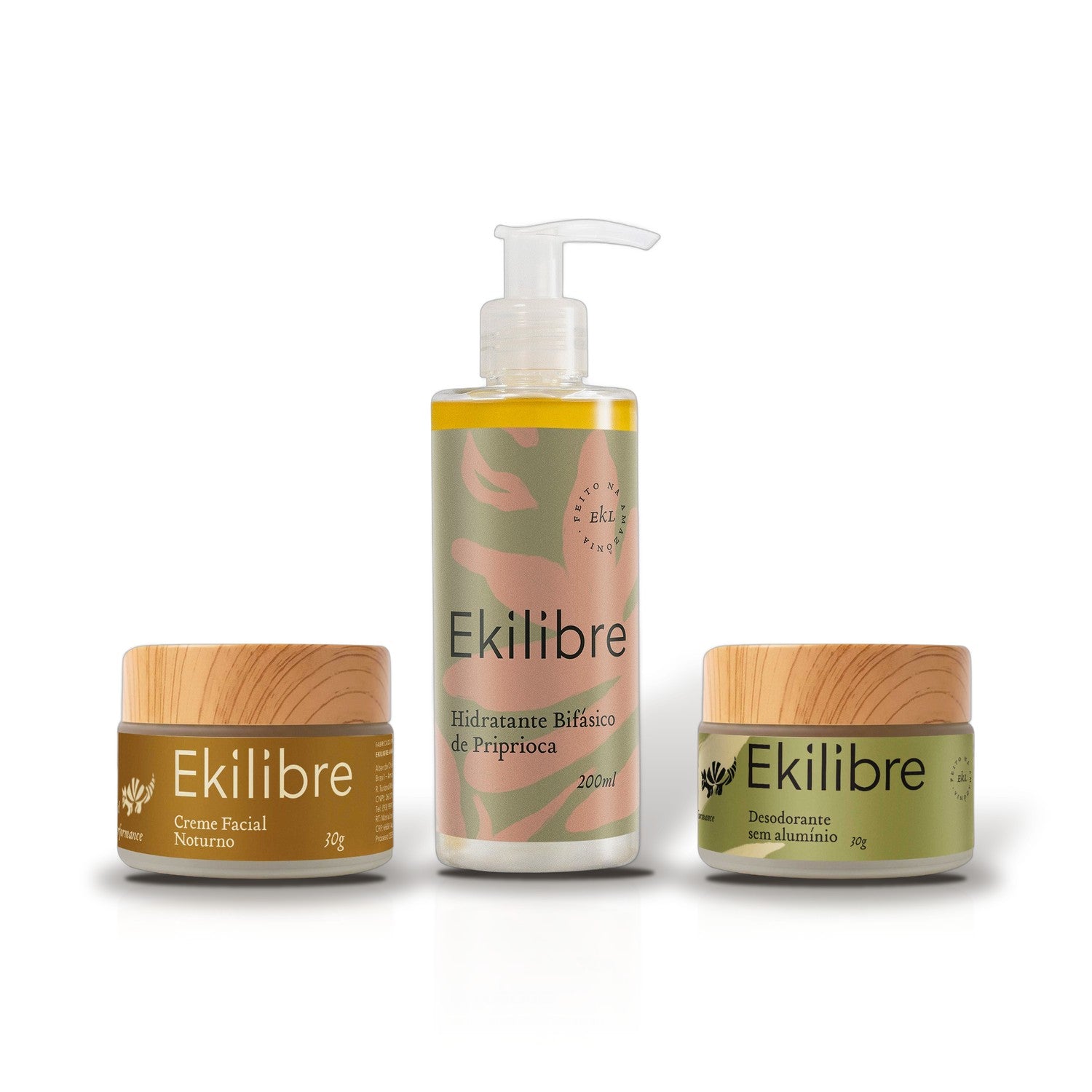 Combo Ritual de Autocuidado: Hidratante Bifásico de Priprioca + Creme Facial Noturno + Desodorante sem Alumínio