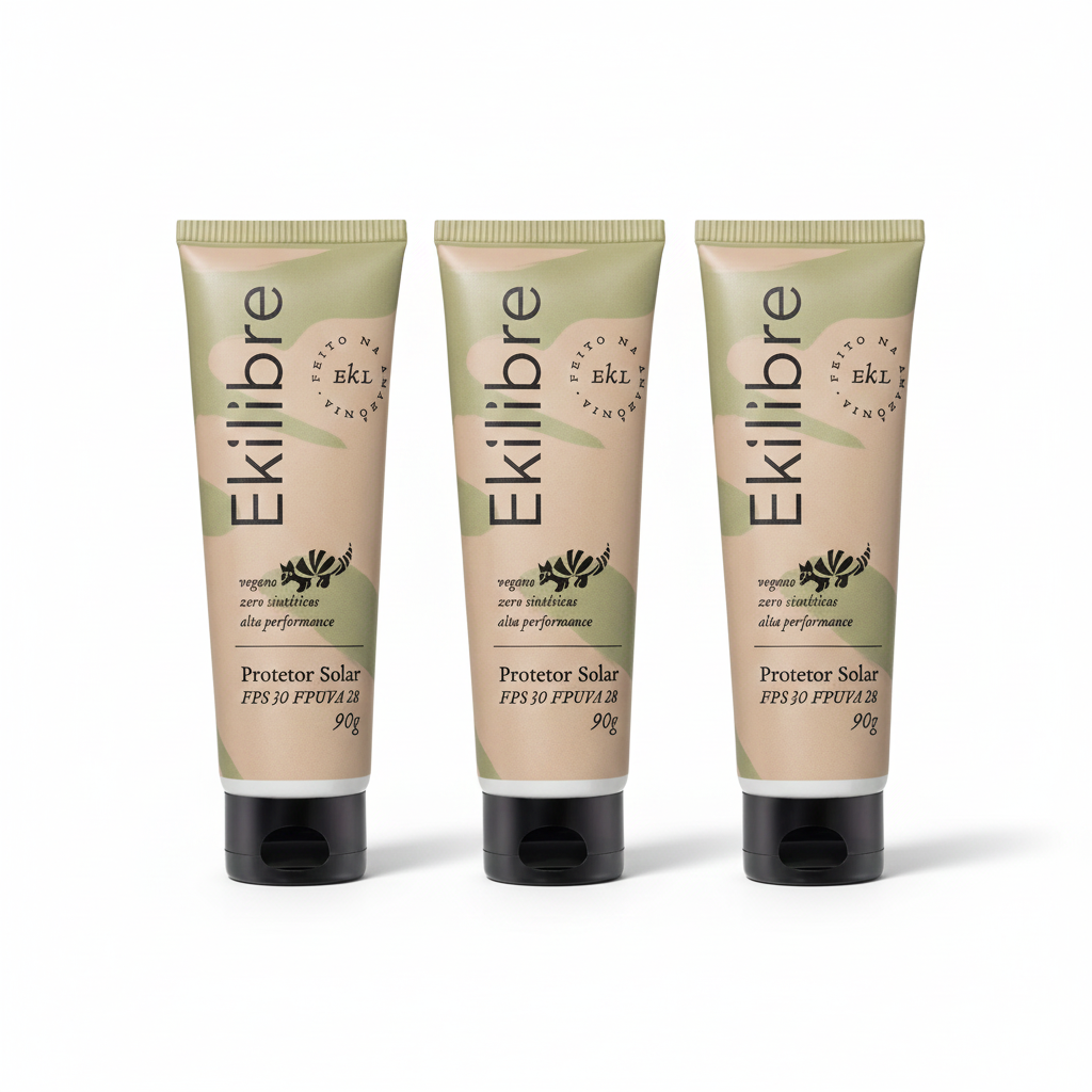 Combo 03 Protetores Solares Físicos Veganos Naturais FPUVA 28 – FPS 30 – 90g